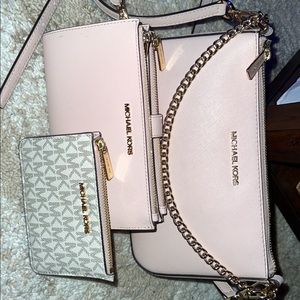 Michael Kors purse, wristlet, and wallet